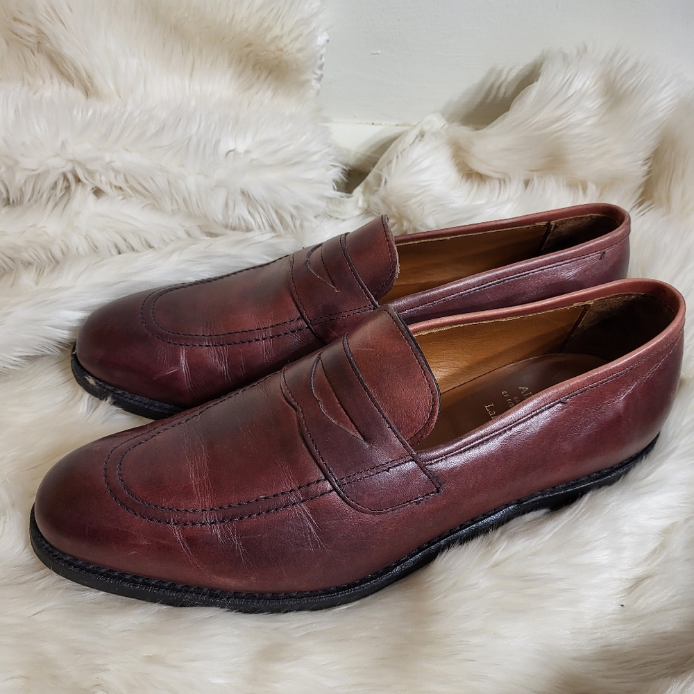 Allen Edmond  Mens Redish Brown Leather Loafers Sz 10 D